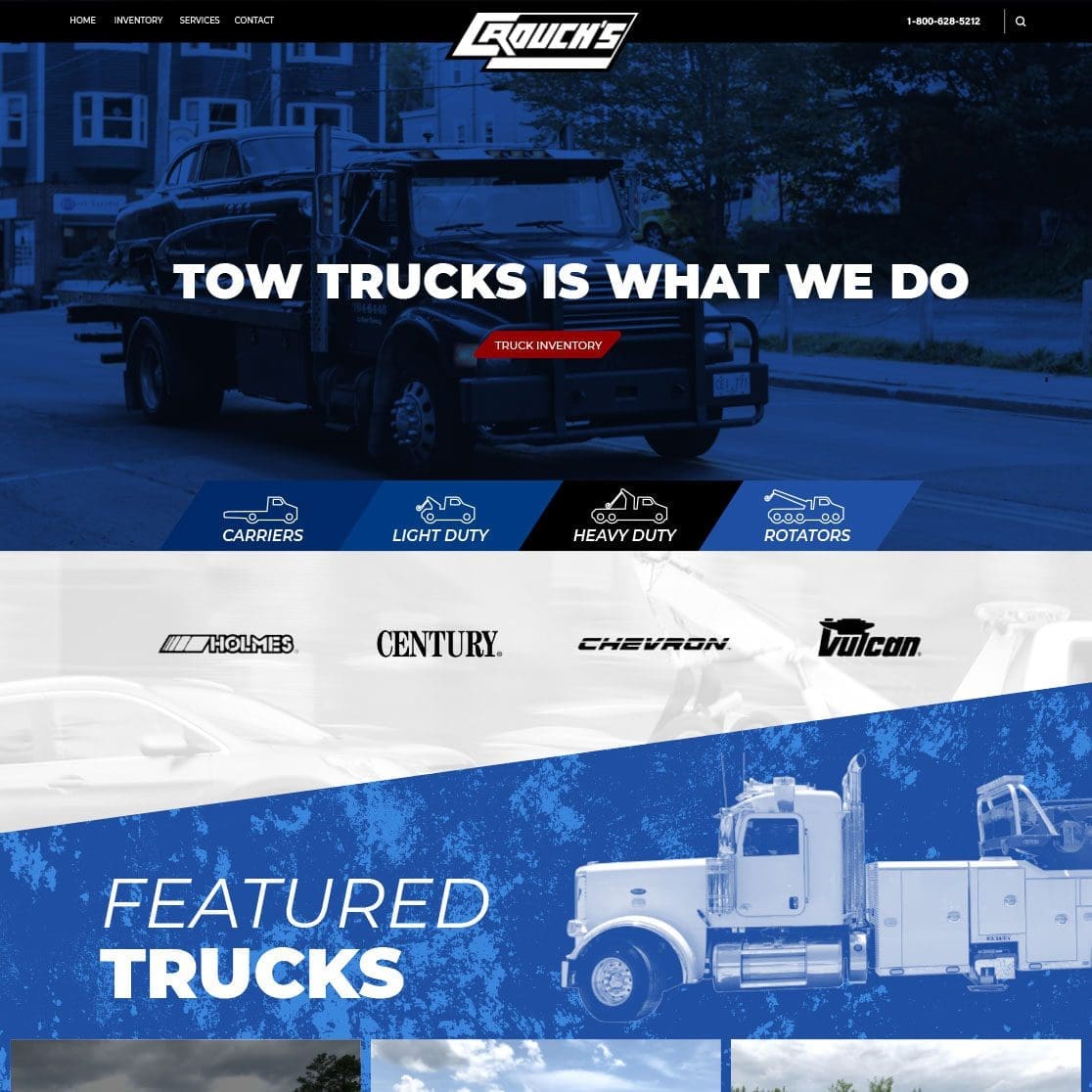 Crouch tow truck web design in Louisville