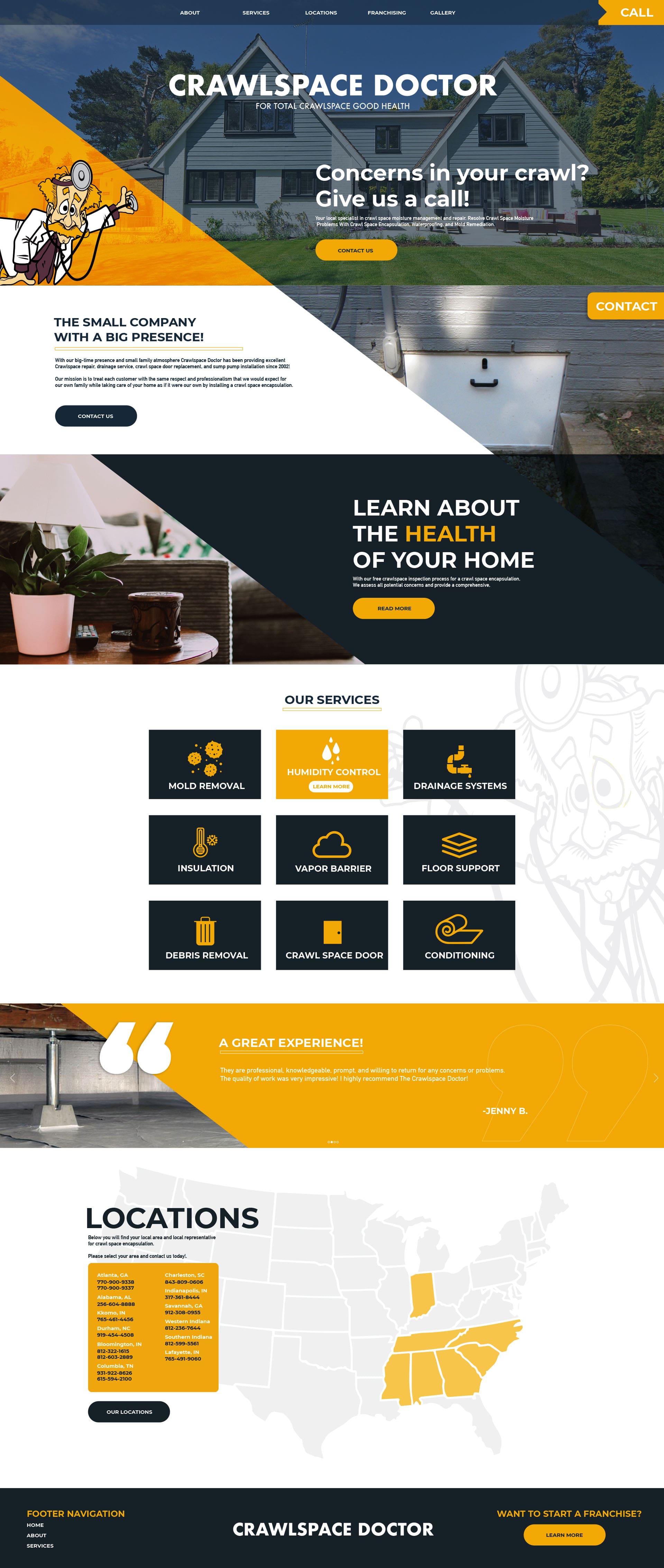 crawlspace doctor - Louisville web design example