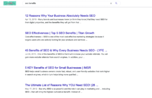Example of SEO benefits from a website with clear content