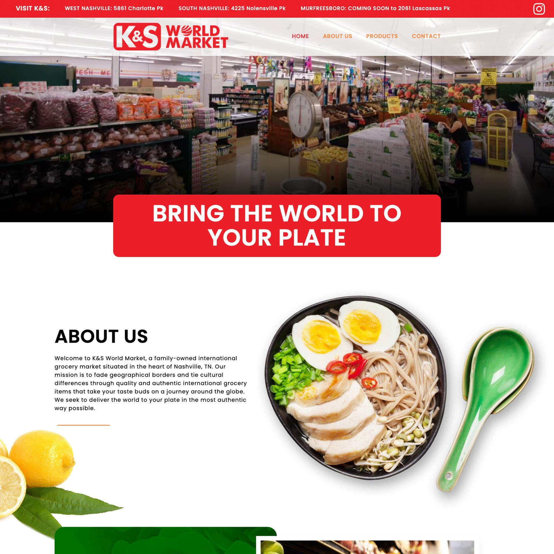 Nashville Web Design Inspo - KS World Market Homepage